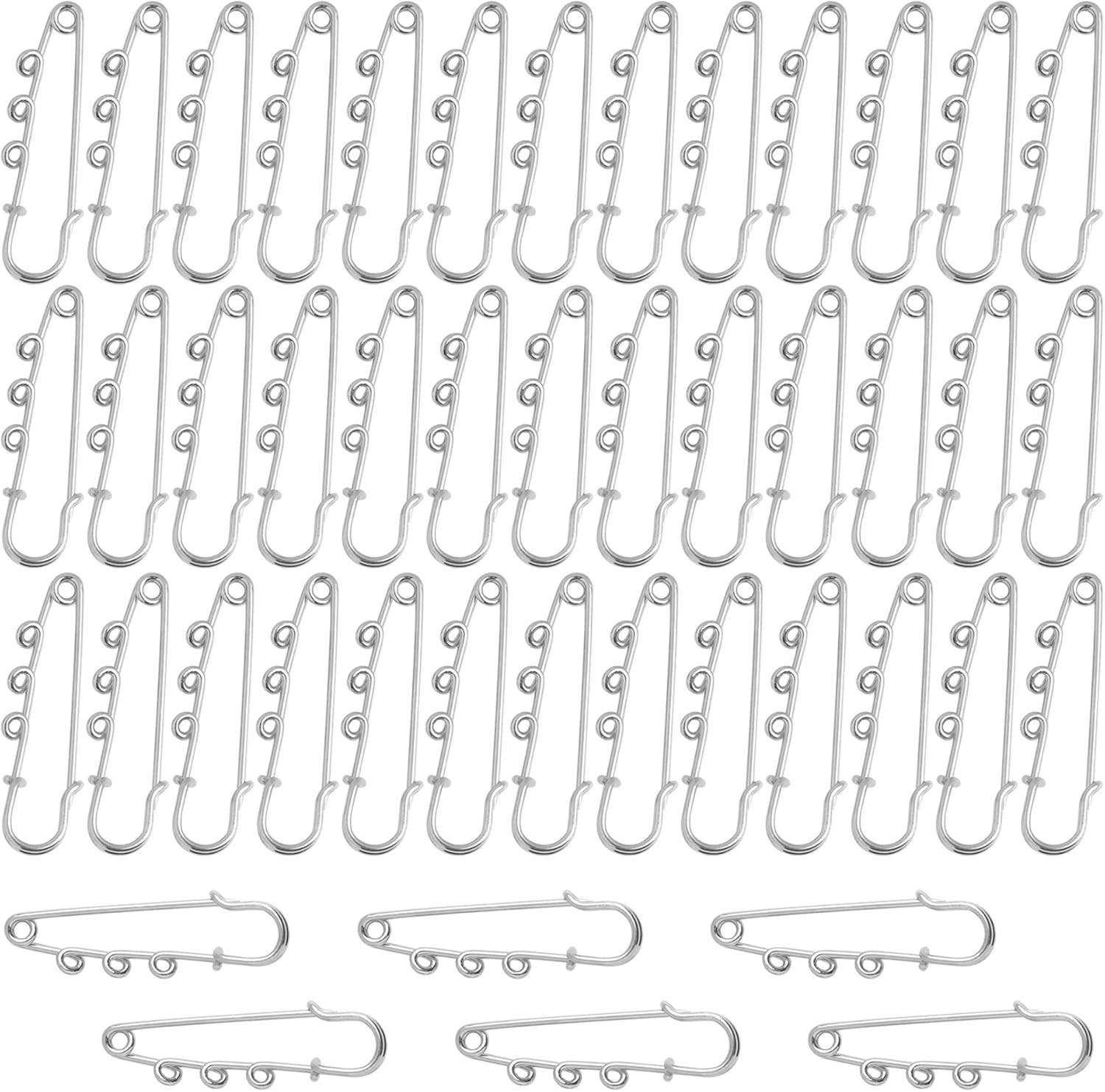 

10/20pcs Large Safety Pins Iron Brooch 3 Loops Metal for DIY Garment Blankets Skirts Knitted Fabric Crafts Handicraft Accessorie 10PCS серебряный