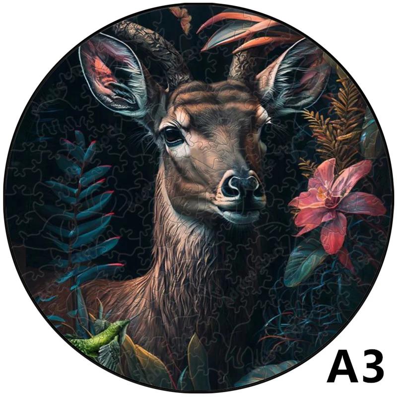 Children Cute Animal Wooden Puzzles Montessori Games 3d Wooden Puzzle Adults Christmas Board Games Ideal for The Whole Family Do-It-Yourself