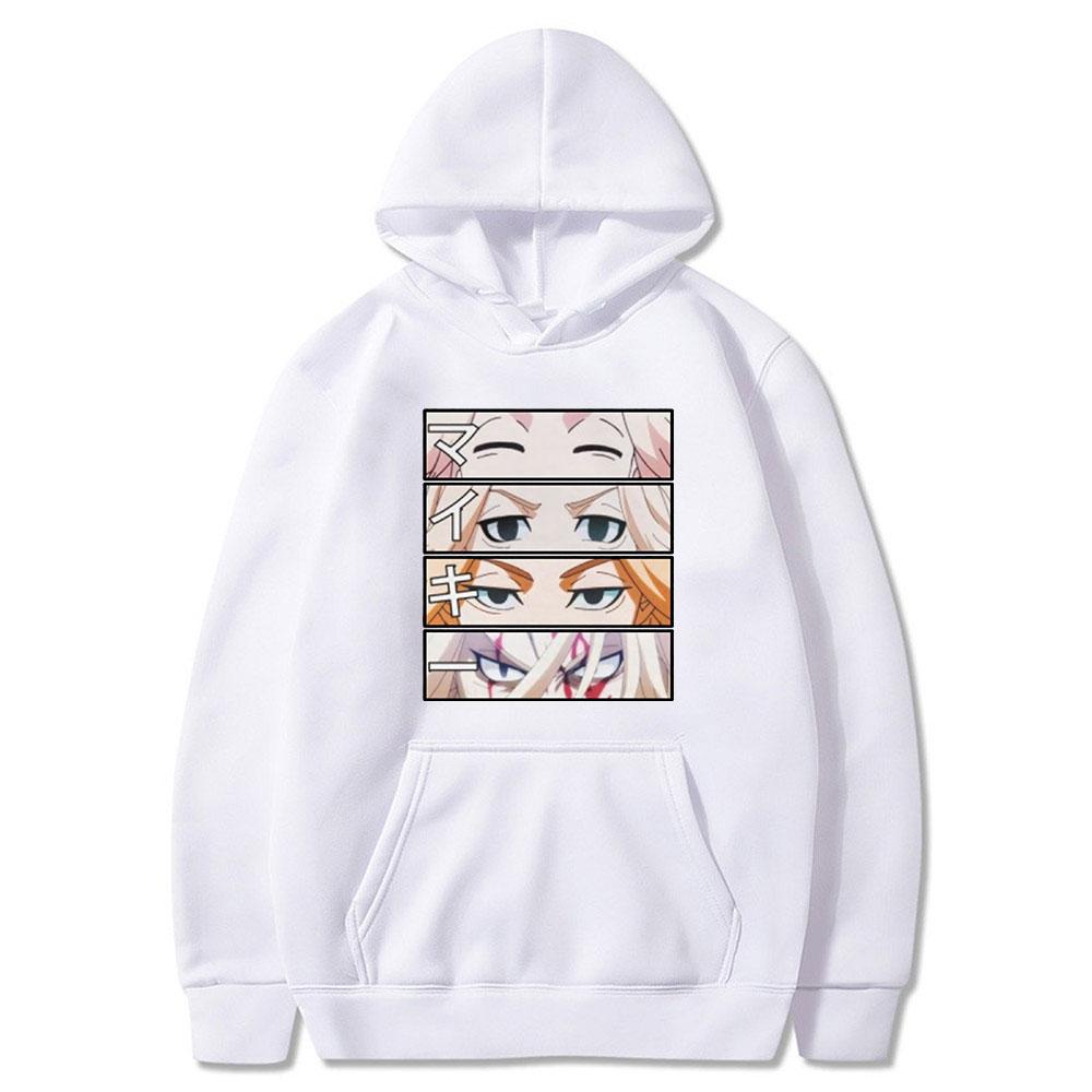 Hot Anime Tokyo Revengers Mikey Manjiro Sano Tokyo Manji Draken Eyes Stampa Felpa con cappuccio Autunno Inverno Mantieni caldo Felpa unisex