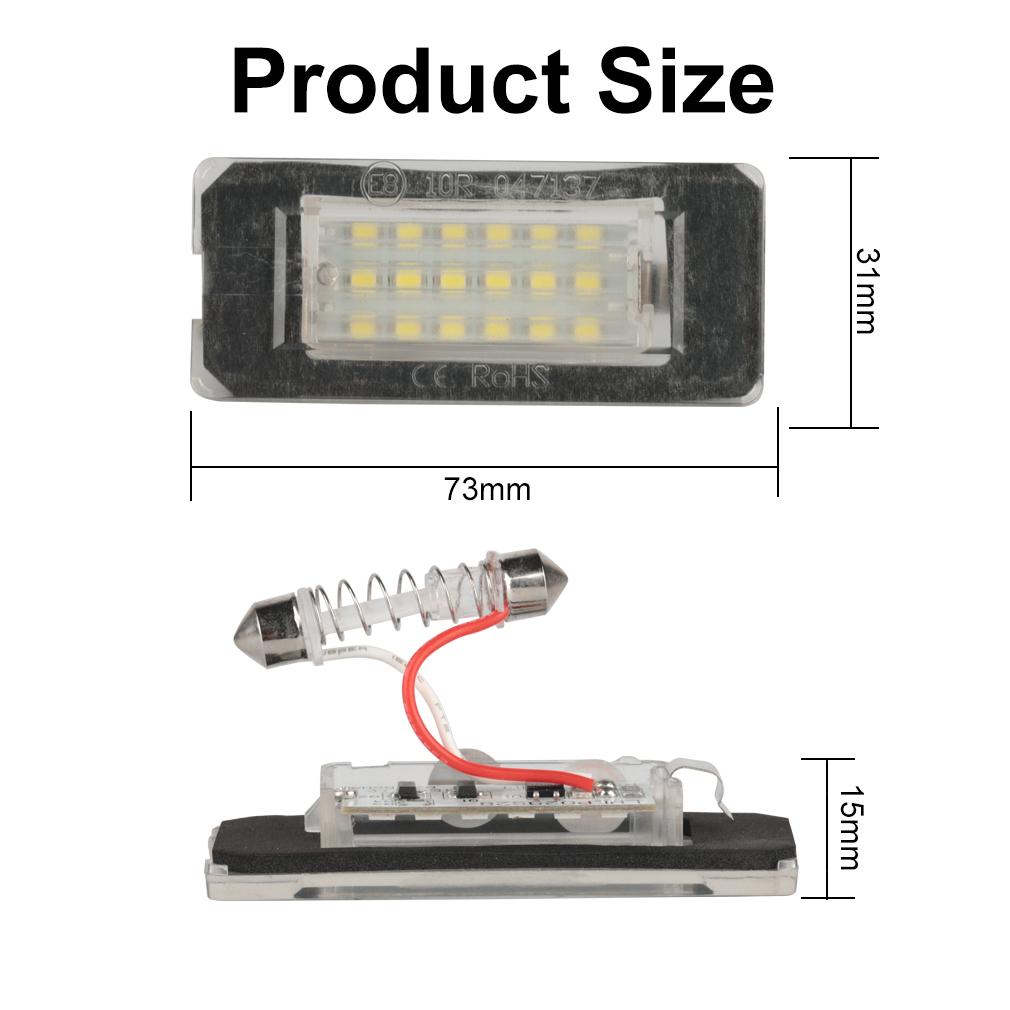 2PCS White 18SMD Car LED License Plate Light Lamp Beads for BMW Mini Cooper R56 R57 R58 R59 Car Light Source Error Free