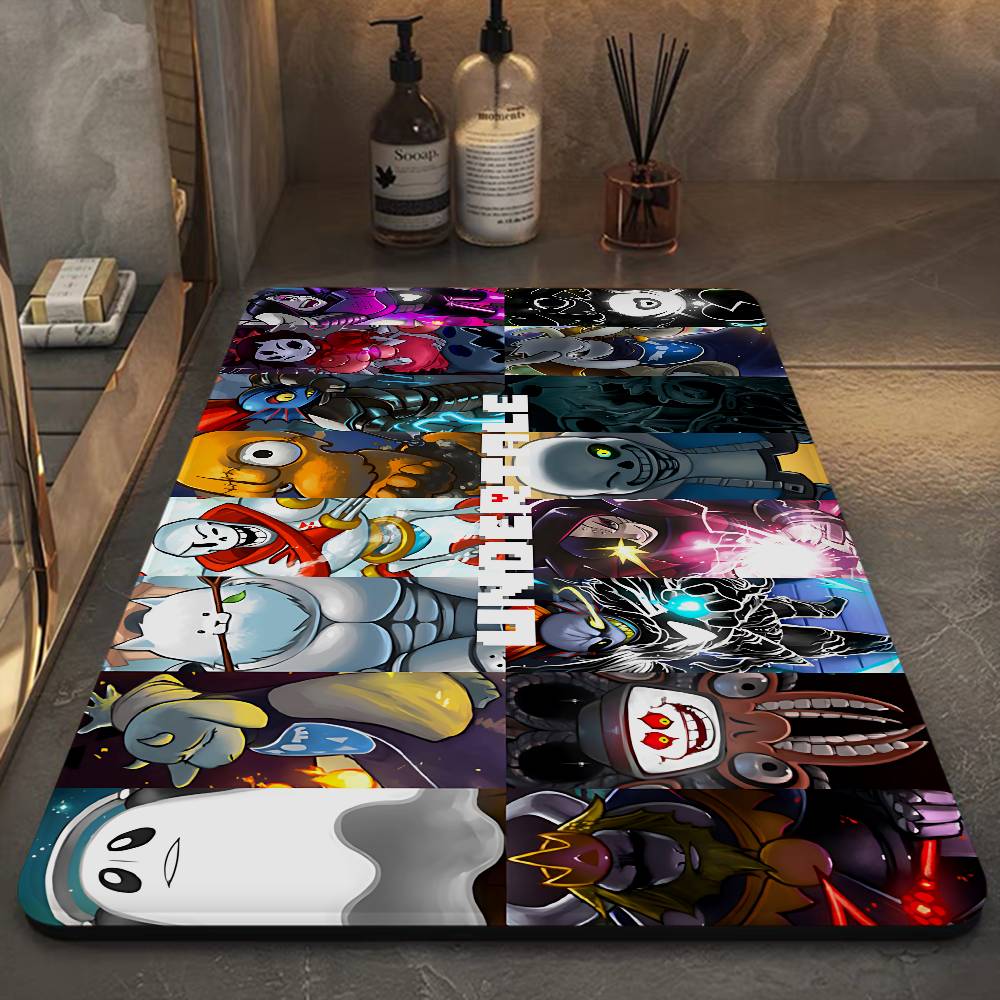 U-Undertale Anime Door Mat Kids Room Bedroom Decoration Balcony Anti-Slip Doormat Living Room Doormat Area Rug
