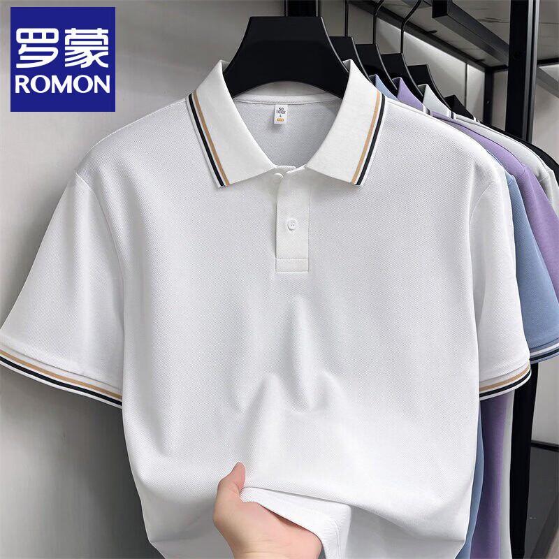 Romon Men s Silk Blend Polo Shirt L