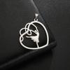 Teamer 5pcs/lot Ballet Charms Stainless Steel Gymnastics Heart Round Pendant for Necklace Keychain Women DIY Jewelry Making Gift