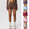 Women Sports Shorts High Waist Yoga Shorts Body Shaping Peach Butt Effect Tummy Control Shorts Elastic Waistband Solid Color Cropped Pants for Running