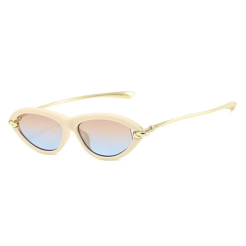 Retro Cat Eye Women'S Sunscreen Sunglasses Metal Pc Versatile Rope Knot Street Outdoor Photo Sunglasses