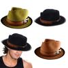 Vintage Fedora Boater Hat Top Hat Victorian Age Wool Short Brim Top Hat Old-fashioned Magician Hat for Ladies