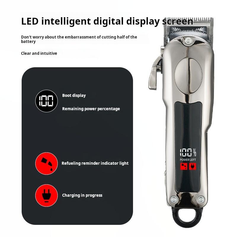 New Retro Electric Hair Clipper Electric Hair Clipper Hair Salon Home LED Digital Display USB Charging Hair Clipper