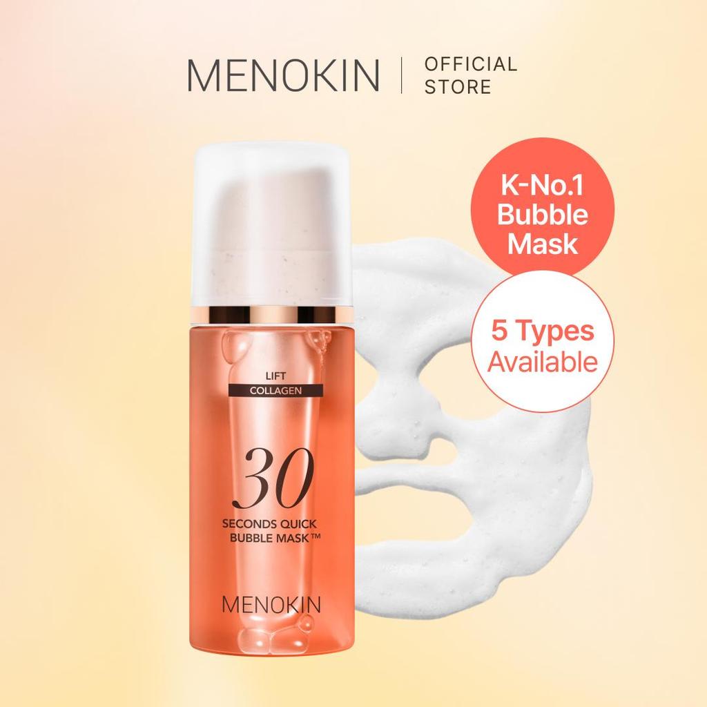 Menokin 30 Seconds Quick Bubble Mask 95ml, 5 Types To Choose, Korean Glass Skin Facial Mask, 70 Uses