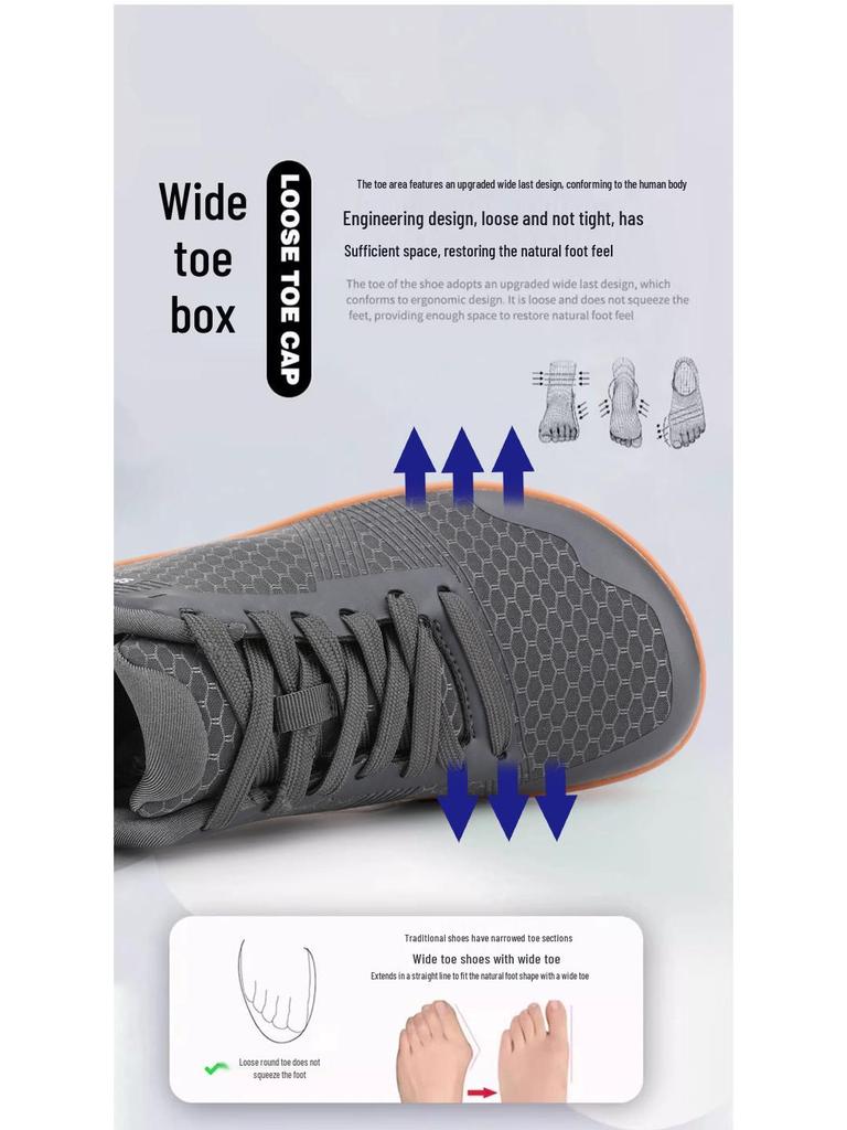 2025 Neue Barfuß-Komfortschuhe mit breiter Zehenbox - Weiche Sohle, Atmungsaktiv, Lässige Sneaker zum Laufen, Radfahren, Klettern, Fitness, für Paare