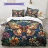 Butterfly in Flower Bushes  Pattern Bedding Quilt Set Quilt Cover Pillowcase Home Decoration  Gift (1 * duvet cover + 2 * pillowcase, without core)