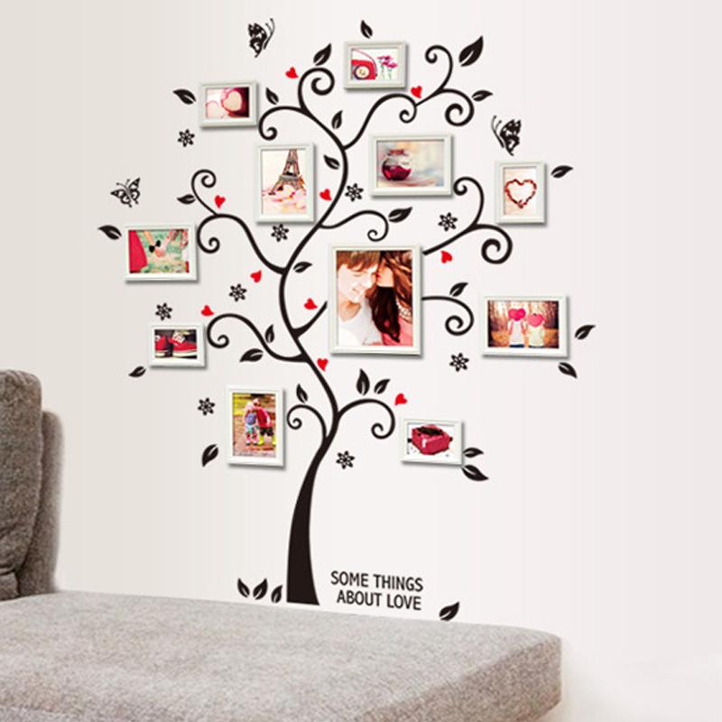 

DIY Съемная фоторамка Дерево Стена Наклейки Клейкие наклейки на стены ПВХ Фреска Искусство Домашний декор Закончено 100 * 120 См / 40 * 48 дюймов