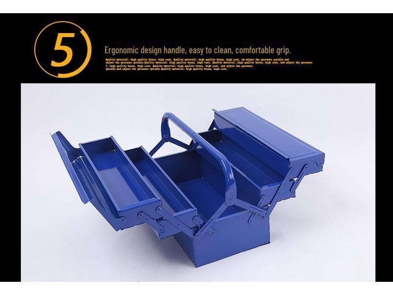 Thickened Double-Layer Metal Toolbox with Three-Layer Folding Design