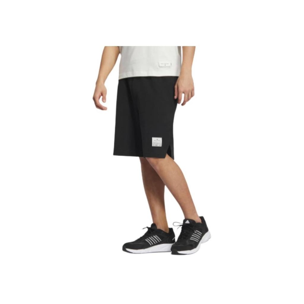 Adidas Solid Color Mid-Waist Elastic Outdoor Sports Shorts Unisex Bottoms Black JP4591