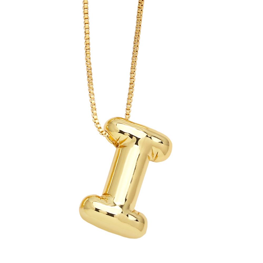 18K Gold-Plated Smooth Letter Pendant Necklace - Unique & Versatile Design