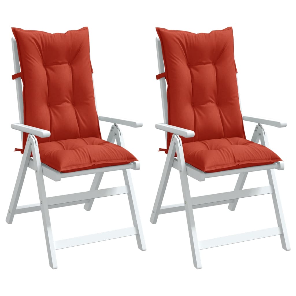 High back Chair Cushions 2 Pcs Melange Red 120x50x7 cm Fabric