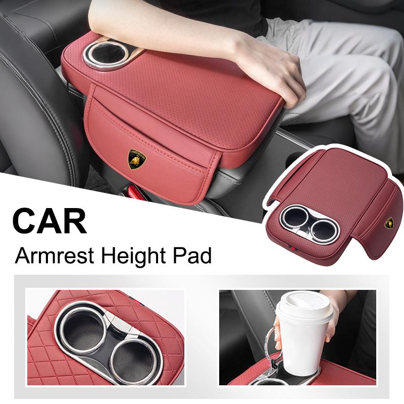 Leather Car Center Console Armrest Cushion 2 Cup Holder For Lamborghini LP570 LP610 Urus LP700 LP770 Gallardo Aventador Keyring GG3