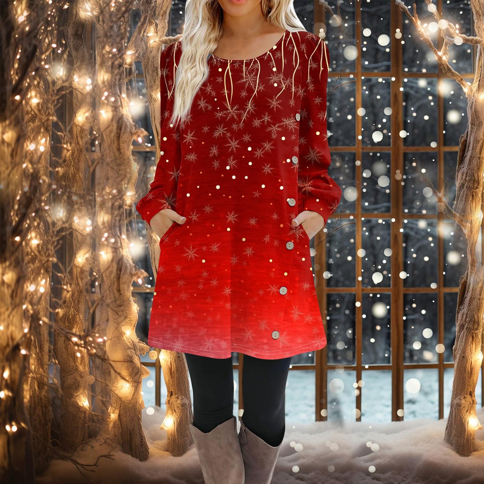 

Женское платье-трапеция с длинным рукавом, повседневное платье-пуловер свободного кроя на пуговицах с карманами XXL