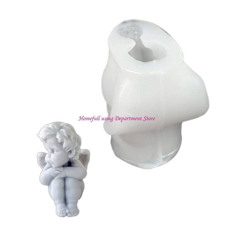 Geflügelter Baby-Statue Silikonform für Kerzen- und Seifenherstellung Silikonformen für handgemachtes Valentinstagsgeschenk