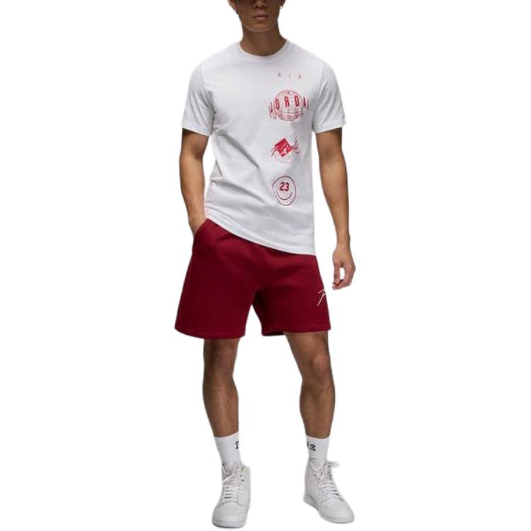 Nike T Shirts Men's White Crew Neck Moderate Straight Fit FN6028-100