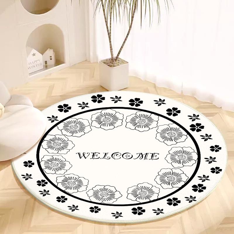 

Роскошный круглый ковер из искусственного кашемира - грязеотталкивающий, противоскользящий коврик для гостиной или спальни 60x60cm