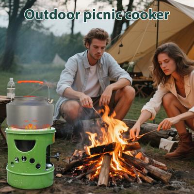 Outdoor 10-Wicks Kerosene Stove Portable Lightweight Camp Stove Heater BBQ Picnic Cooking Camping Hiking 2-4 Person Kerosene Furnace Burner