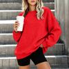 Damen Color Oversized Pullover Hoodie mit Taschen und
