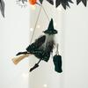 Halloween Hanging Witch Decor Hangable Witch Doll Ornament Small Flying Witch Figurine On A Broom for Garden Yard Haunted House Halloween Decor