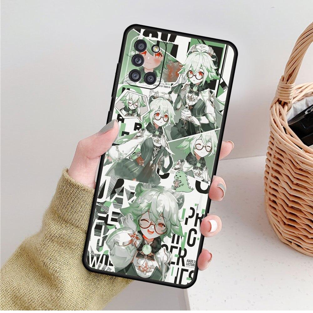 Luxusní Genshin Impact Anime pro Samsung Galaxy A51 A71 A52 A32 4G A41 A12 A02s A72 A21s A31 A23 A73 A03s A33 A52s Phone Funda