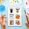 50 Pcs Cute Halloween Cartoon Stickers Ghost Pumpkin Black Cat Funny Waterproof Vinyl Decals For Journal Laptop Phone Case Gift