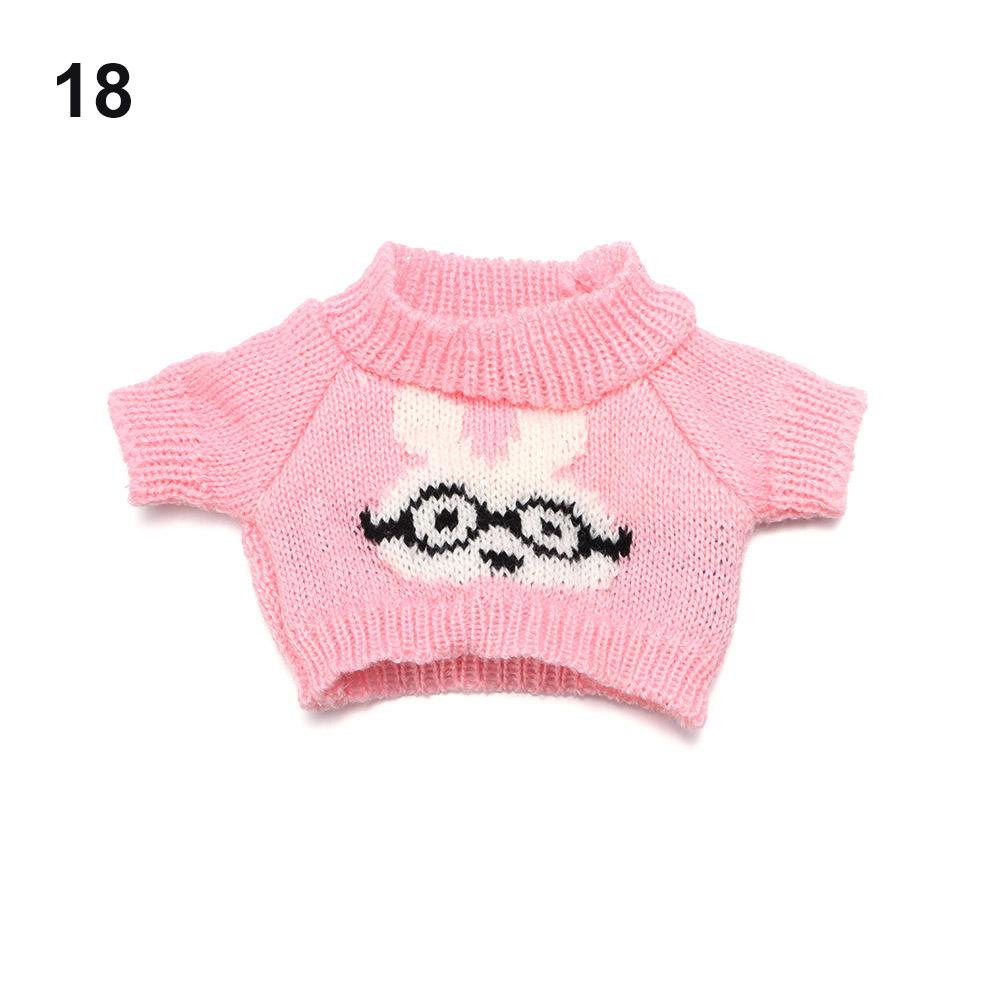 Plush Toy Clothes 30CM Doll Tops Knitted Sweater Hoodie Overalls For Bear Kawaii Mini Yellow Duck Clothes Accessories Kids Toys