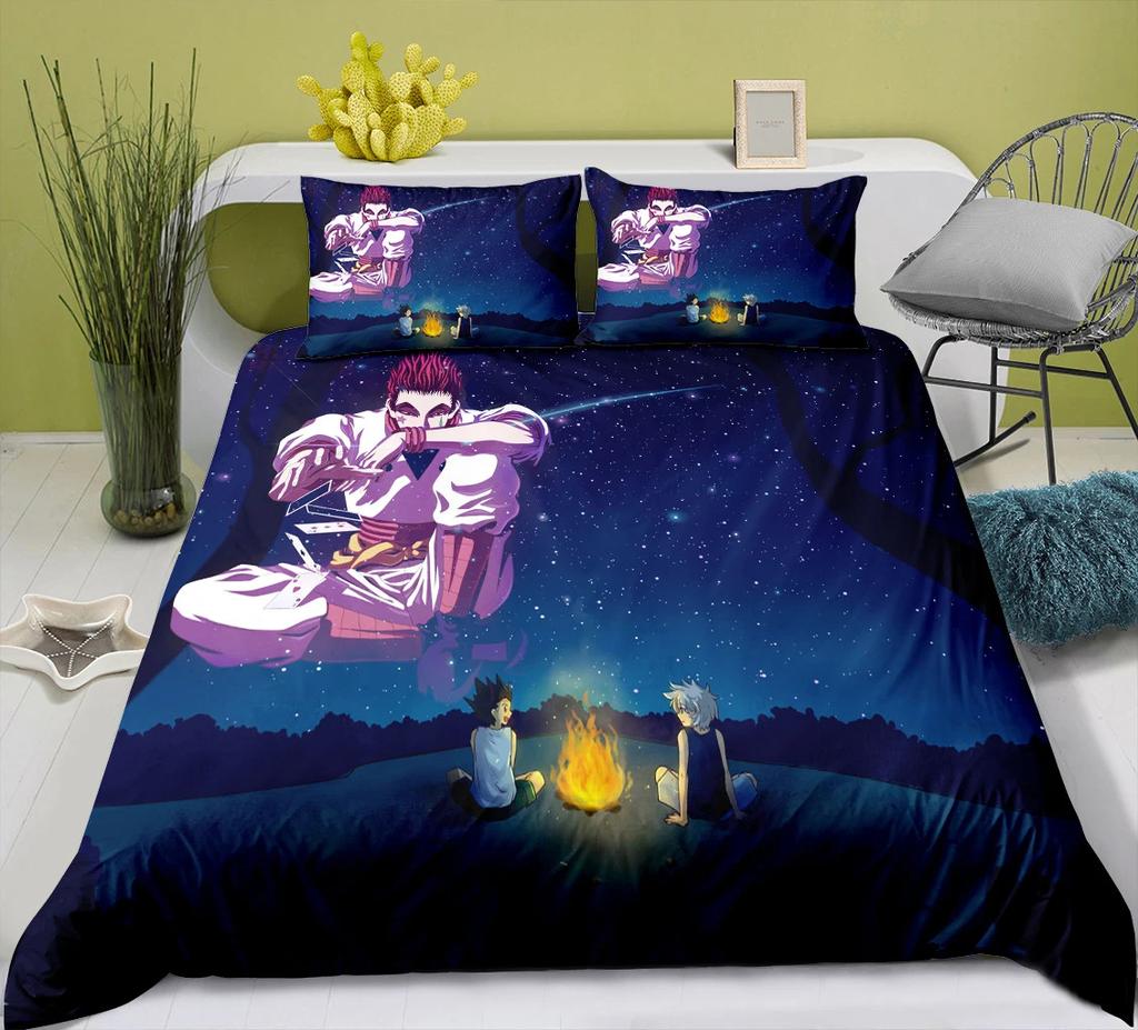 3d Printing Anime Hunter X Hunter 2_3pcs Bedding Set Single Twin Full Queen King Size Bed Set Adult Kid Bedroom Duvet Cover Sets