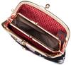Uni Made in Futago Chirimen Japanese Pattern Clasp Wallet Blossom (N0207) Seni, Japan, Parent-Child [Cherry Knot, Black]