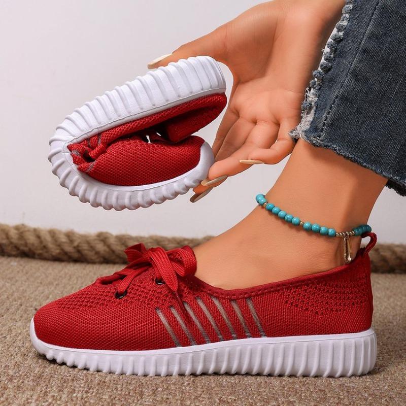 Modne Damskie Buty Casualowe Letnie Siateczkowe Oddychające Wsuwane Buty Lekkie Sneakersy Damskie Sznurowane Modne Wygodne Buty Sportowe