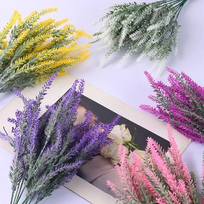 Künstliche Blumen Beflockt Resistent Lavendel Bündel Kunstpflanzen Hochzeit Brautstrauß Innen Außen Zuhause Küche Büro Deko