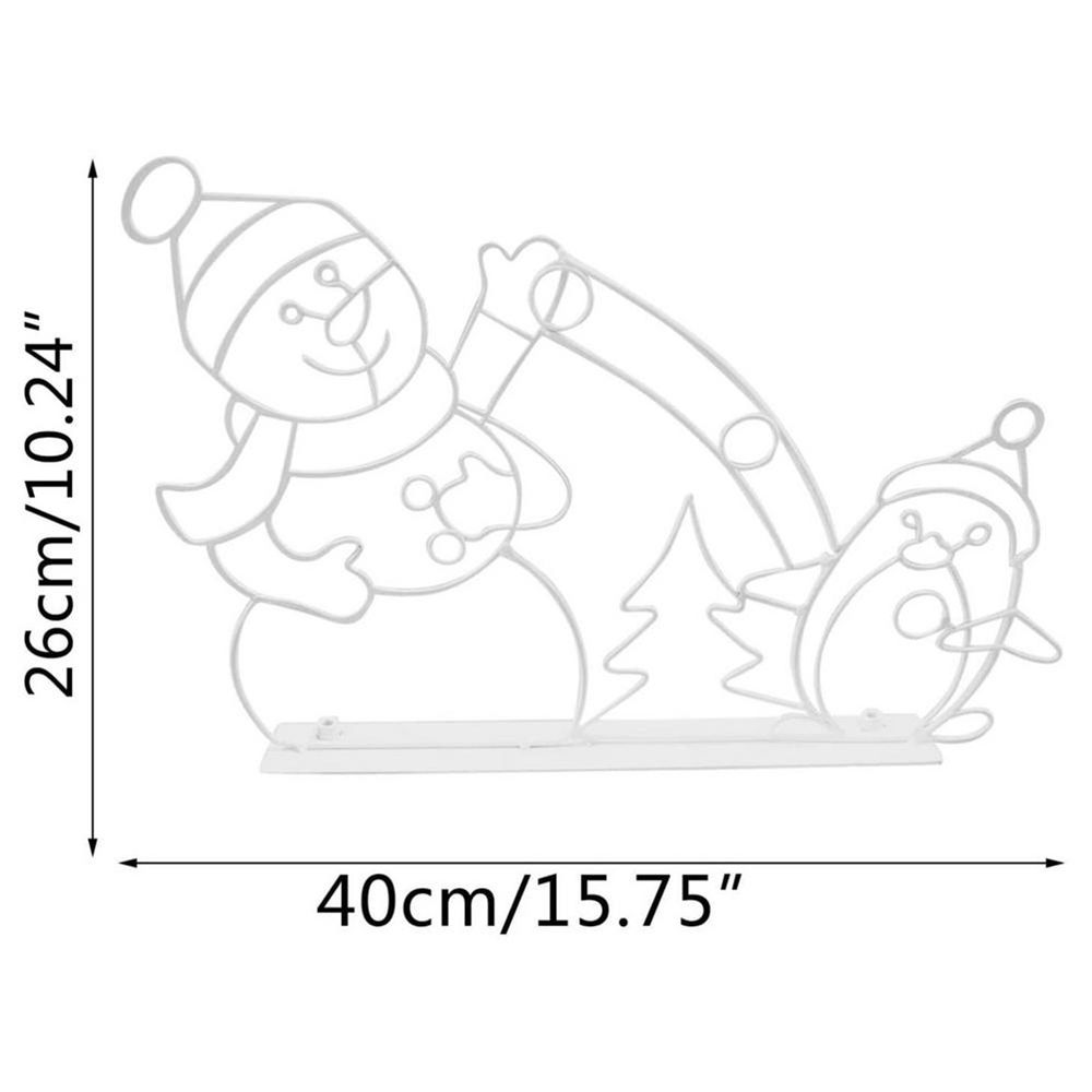 Yard Wrought Iron Luminous Snowman Frame Light Decoration Christmas Animation Light String