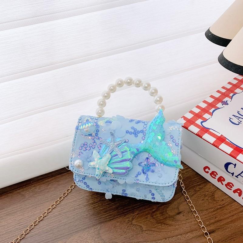 Snowflake Frozen Pattern Childrens Small Crossbody Bag With Material Sequin