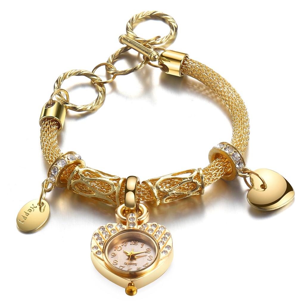 Luxury Rhinestone Heart Dial Women's Watch Fashion Ladies Bracelet Quartz Watches