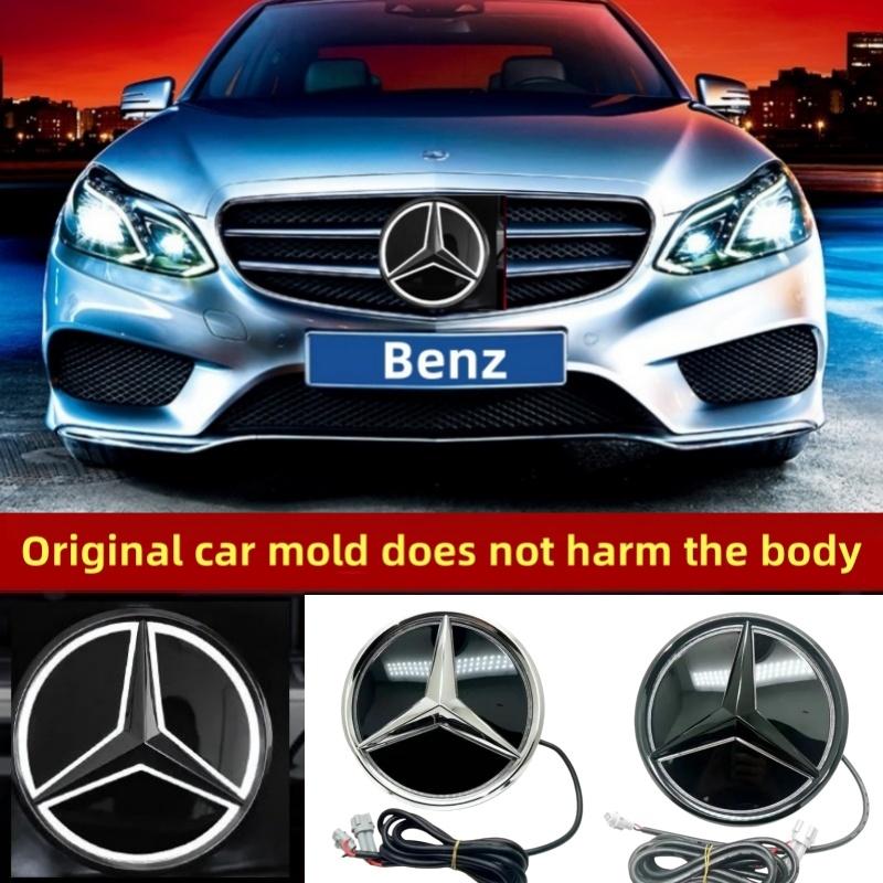 Bil Front Grill Stjerne Emblemer LED Belyst Logo Hvit Blå Rød Lys for Mercedes Benz W253 W204 W205 W213 glc gle w166 w176