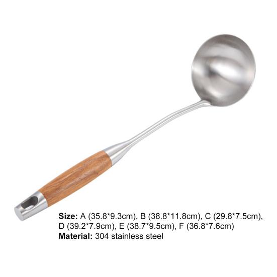 Yousheng Cooking Utensils Non-stick Anti-slip 304 Stainless Steel Food Slotted Turner Soup Ladle for Bakery