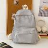 Casual small fresh plaid schoolbag female college student lightweight backpack versatile schoolbag