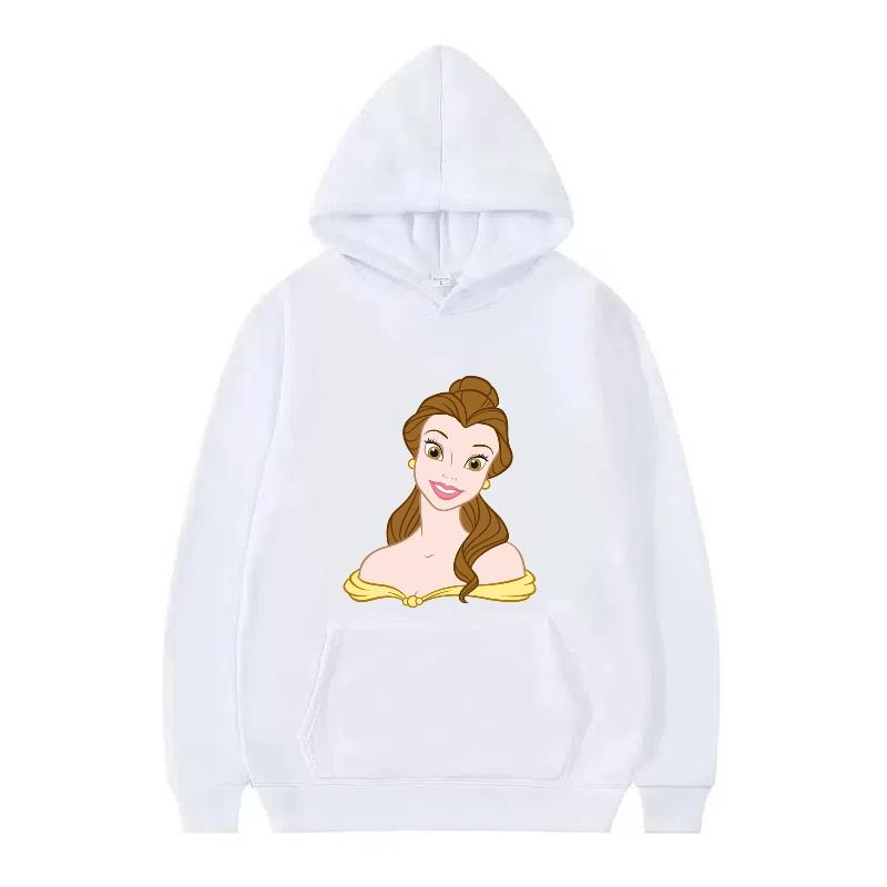 Disney Princess Pattern Woman Fashion Sporty Loose Black Spring Tops Clothes Pullovers Ladies Cheap Y2k Hoodies Men Sweatshirts