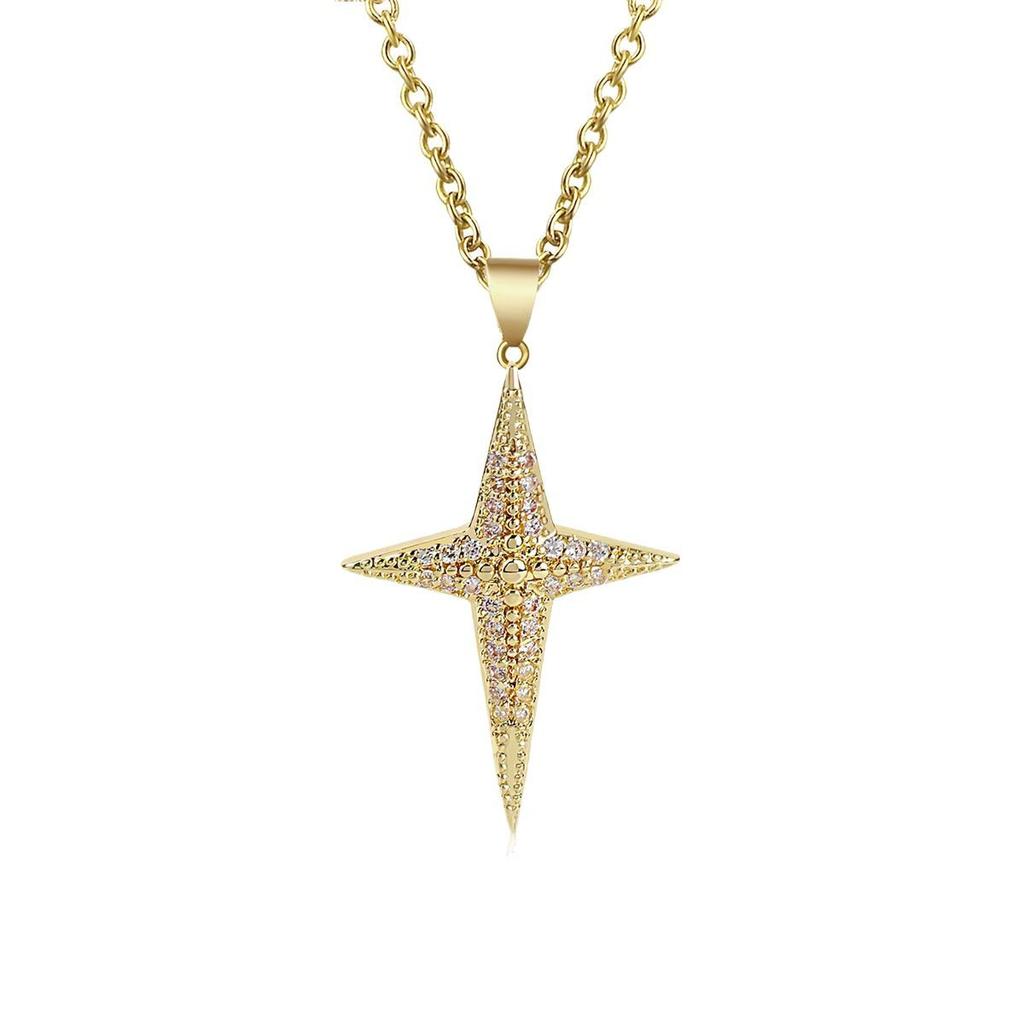 Niche Fashion Freshwater Cross Necklace Chain High-End Temperament Light Luxury Stars Simple Premium Durable Quality