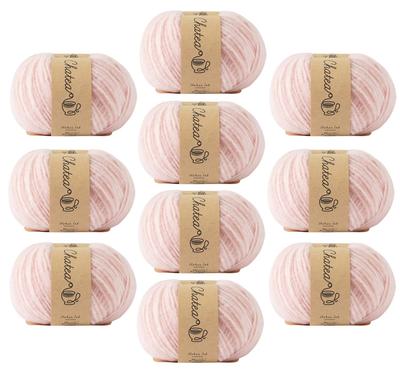 Knitworm Wool 10 Chatty Fluffy Medium 30g Peach Yarn, Balls, Yarn, Weight, (Approx. 84m), 100% Polyester, 2.