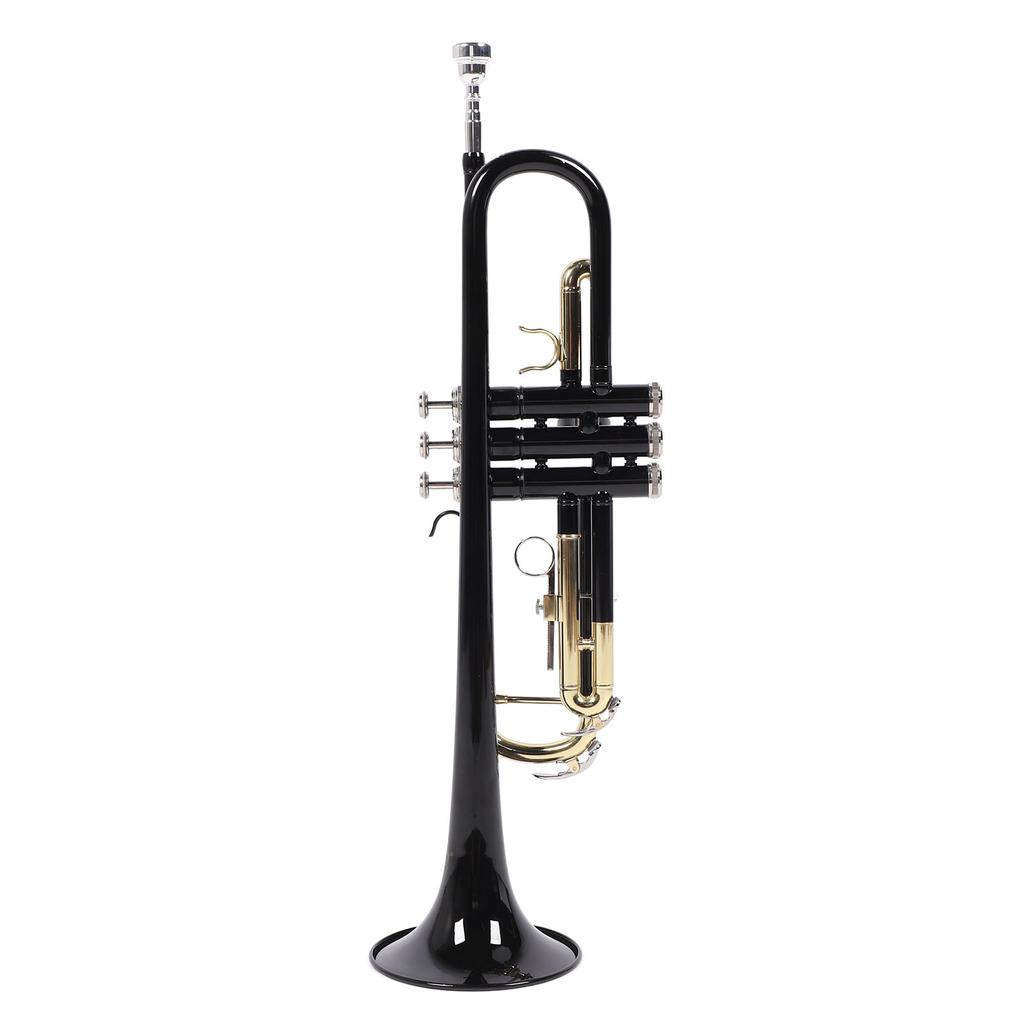 Trumpet Bb Brass Instrument Standard Set for Beginners Band Professional Performance Black