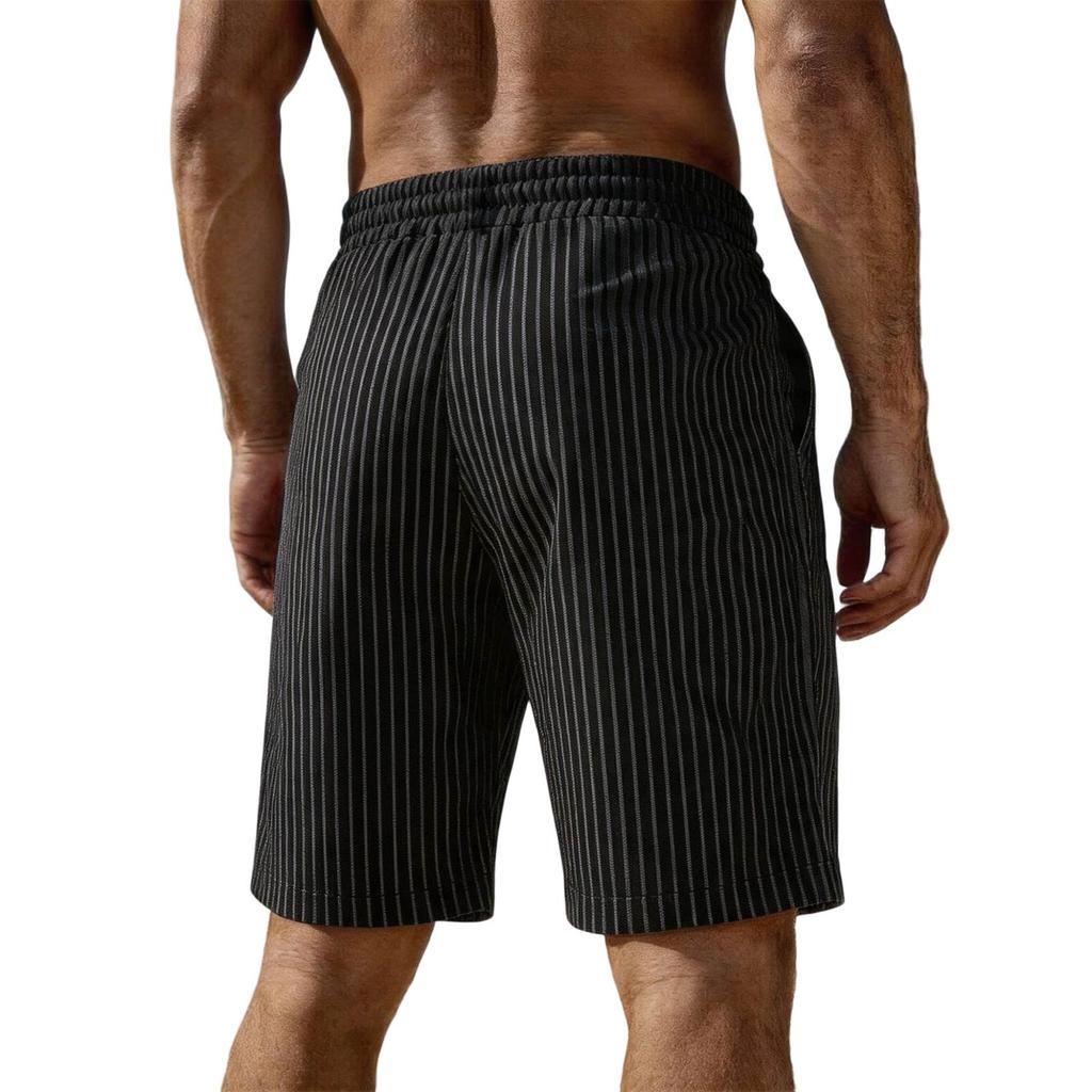 Men's Casual Summer Drawstring Shorts with Pockets Lightweight Comfortable Fit Elastic Waistband Suitable for Outdoor Activities