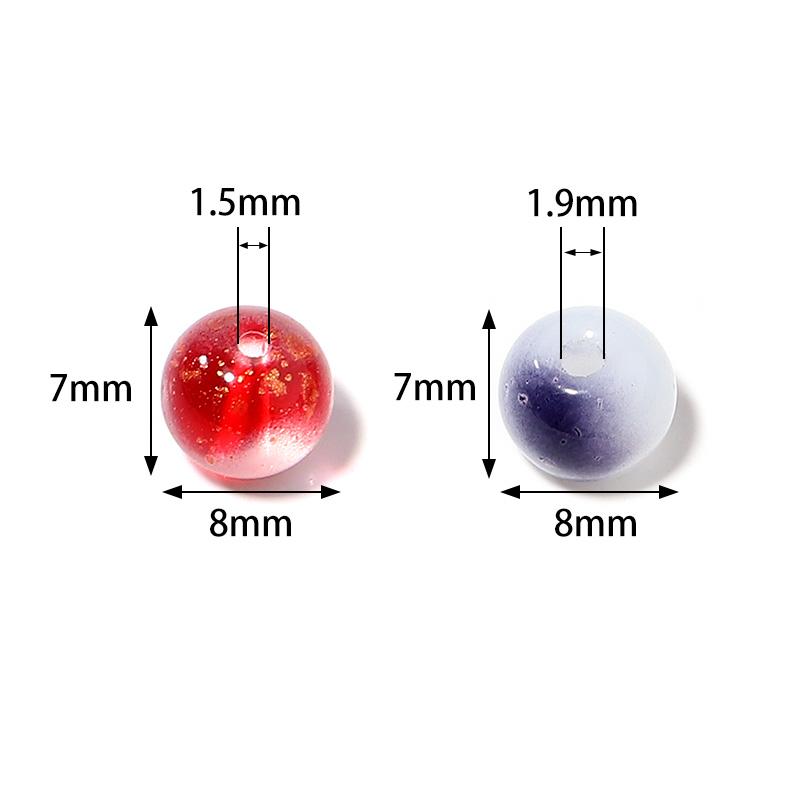 50Pcs 8mm Lampwork Beads High Quality Colored Loose Spaced Round Bead For Craft Jewelry Making Diy Bracelet Necklace Accessories
