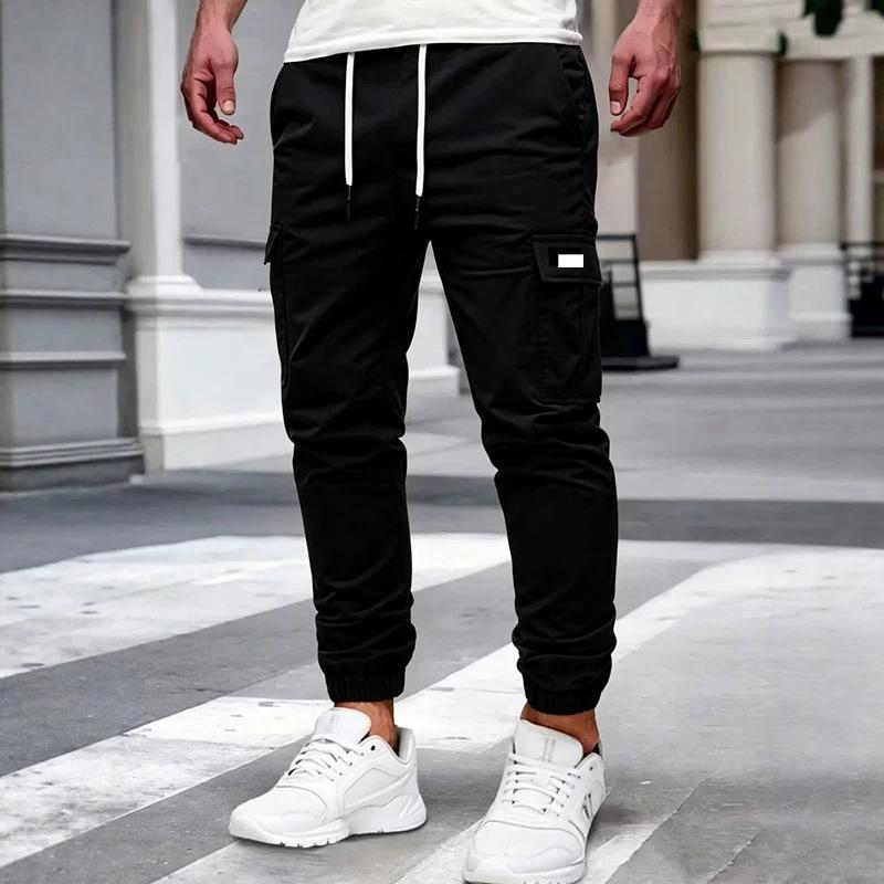 European size new men's casual multi-pocket slim-fit tooling trousers trendy casual versatile casual trousers