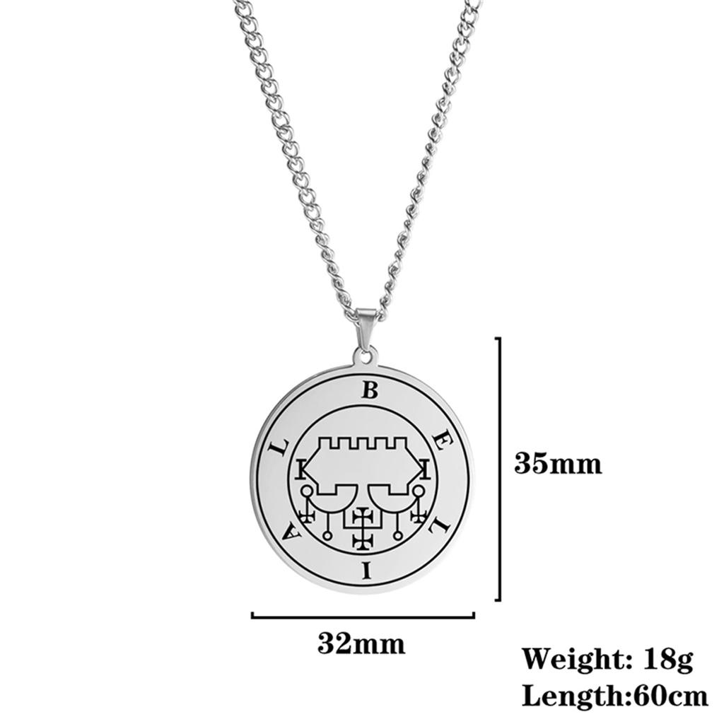 King Belial Sigil Demon Seal Necklace Stainless Steel Key of Solomon Pendant Necklaces Amulet Jewelry Gifts Wholesale