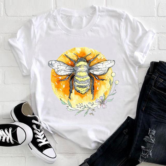Watercolor Flower Cute Ladies T-shirt Women 90s Trend Fashion Short Sleeve Clothes Print Tshirt Graphic Female Tee Top
