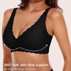 European Seamless Deep V Bra for Women Gathered Side Bust Coverage Anti-Sagging Daily Comfort Intimates